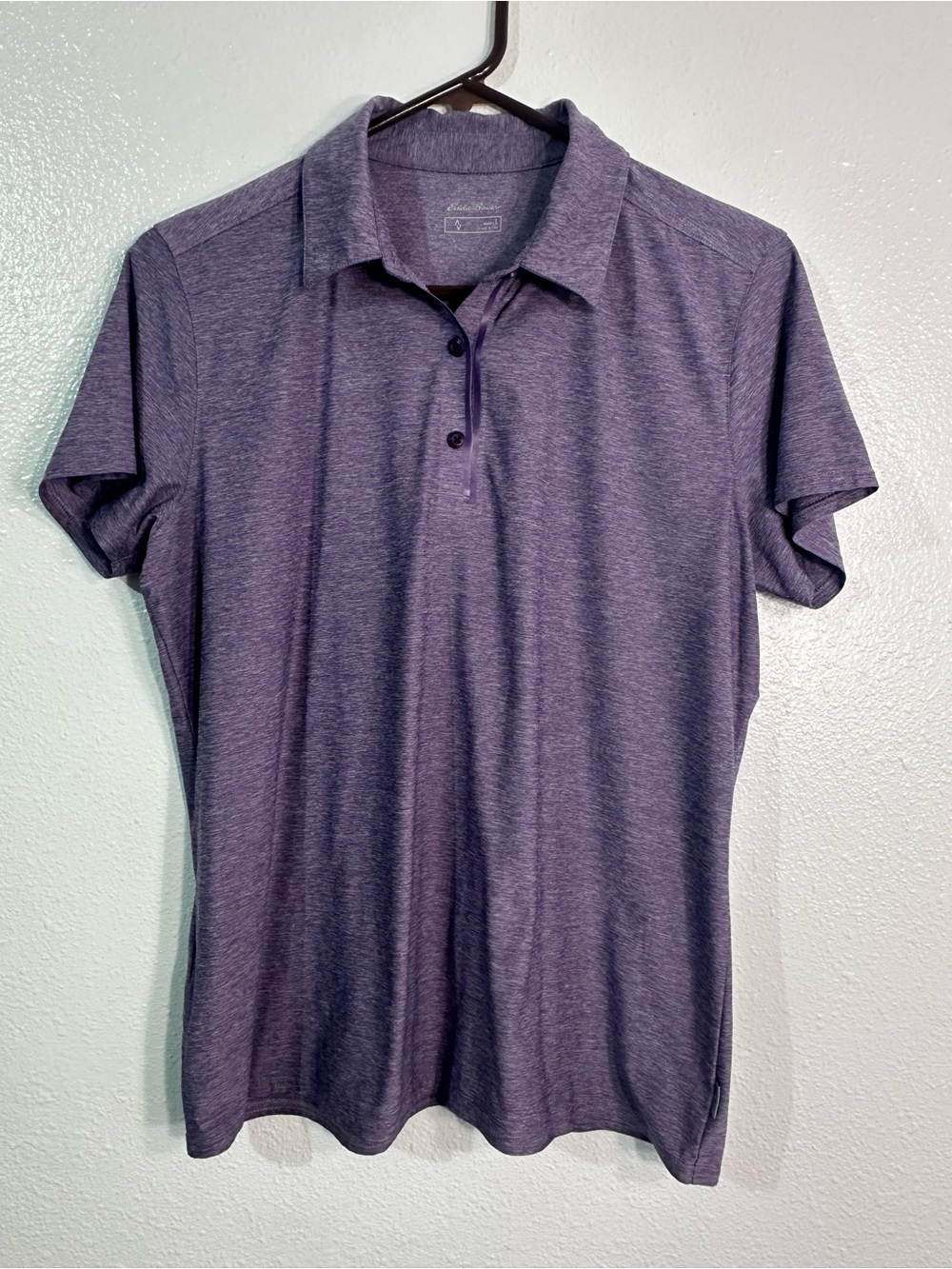 Eddie Bauer Women’s Lg Purple Performance Polo Shirt Stretch Golf Active Hiking